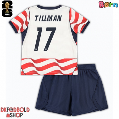 Forente stater Malik Tillman #17 Hjemmebanesæt Børn VM 2026 Kort ærmer (+ korte bukser)